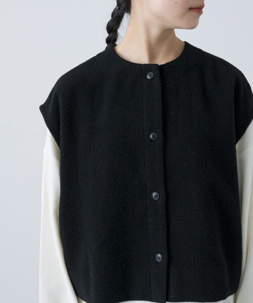 かぐれ（カグレ）の「ナッピングウール2WAYベスト（ベスト・レディース・BLACK/CHARCOAL・FREE）」の14枚目の写真