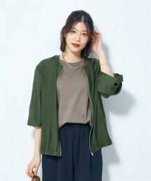 nissen | 大きいサイズ ノーカラーシアージャケット(ノーカラージャケット)