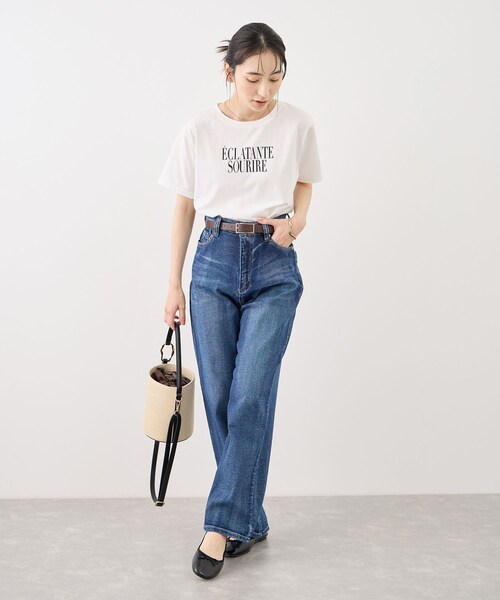 ROPE' PICNIC(ロペピクニック)の「RENUロゴ&フォトアソートプリントTシャツ/UVカット・接触冷感・イージーケア(Tシャツ/カットソー・レディース・ホワイト/ホワイト系・F)」の9枚目の写真