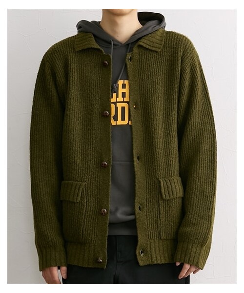 nissen（ニッセン）の「襟付きニットカーディガン（カーディガン/ボレロ・メンズ・ベージュ/カーキ/ブラウン・M/L/LL/3L/4L/5L/6L/8L/10L）」の6枚目の写真