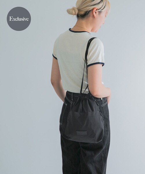 URBAN RESEARCH DOORS（アーバンリサーチドアーズ）の「BAICYCLON　EXCLUSIVE DRAW STRING BAG（ショルダーバッグ・レディース・BLACK/BROWN・Free）」の3枚目の写真