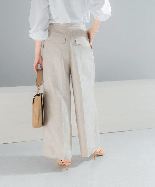 URBAN RESEARCH ROSSO（アーバンリサーチロッソ）の「ラメリネンストライプワイドパンツ（その他パンツ・レディース・BEIGE/CHARCOAL・36/38）」の12枚目の写真