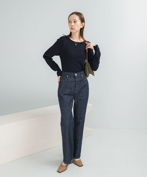 URBAN RESEARCH ROSSO（アーバンリサーチロッソ）の「シルク混スリットスリーブリブニット（ニット/セーター・レディース・OFF WHITE/SAX/YELLOW/NAVY・Free）」の17枚目の写真