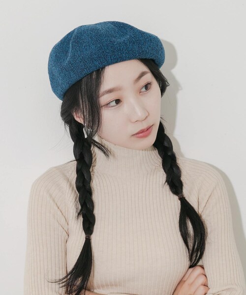 SMELLY（スメリー）の「ミックスパターンベレー（ハンチング/ベレー帽・レディース・BLK/BLU/BRN・-）」の19枚目の写真