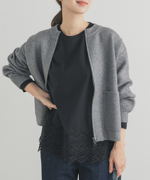 URBAN RESEARCH DOORS（アーバンリサーチドアーズ）の「裾レースカットソー（Tシャツ/カットソー・レディース・OFF/BLACK・Free）」の2枚目の写真