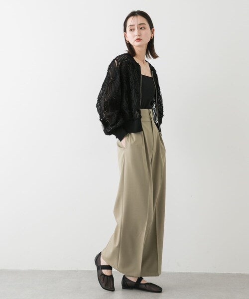 SENSE OF PLACE by URBAN RESEARCH(センスオブプレイスバイアーバンリサーチ)の「コードシシュウブルゾン(ブルゾン・レディース・IVORY/BLACK/BEIGE・one)」の21枚目の写真