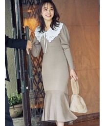 MERCURYDUO | 衿付き2WAYニットワンピース(ワンピース)