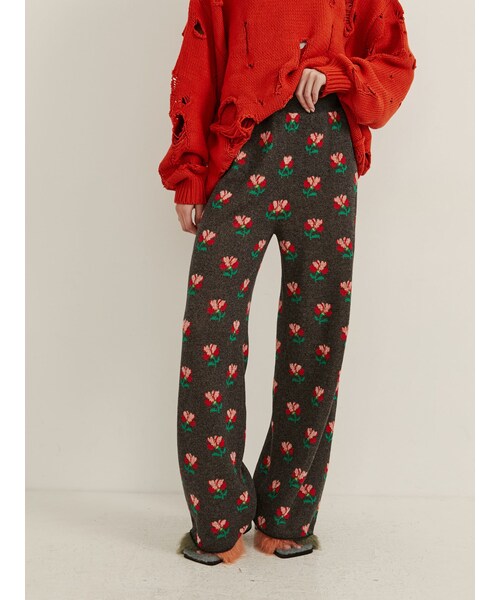 PAMEO POSE（パメオポーズ）の「Violet Flower Knit Pants（その他パンツ・レディース・ホワイト/ブラック/ブルー・F）」の20枚目の写真