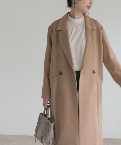 URBAN RESEARCH ROSSO（アーバンリサーチロッソ）の「セミダブルロングチェスターコート（チェスターコート・レディース・CAMEL/L/GRAY/BLUE・36/38）」の17枚目の写真