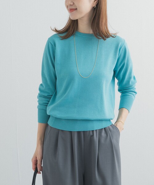 URBAN RESEARCH DOORS（アーバンリサーチドアーズ）の「オーガニックコットンクルーネックプルオーバー（ニット/セーター・レディース・OFF/YELLOW/BLUE・Free）」の17枚目の写真