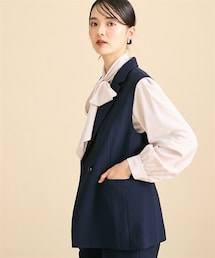slattgir | 高身長　透けないストレッチ2WAYボウタイブラウス（トールサイズ）(シャツ/ブラウス)