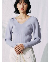 MERCURYDUO | タックショルダーチェンジリブニット(ニット/セーター)