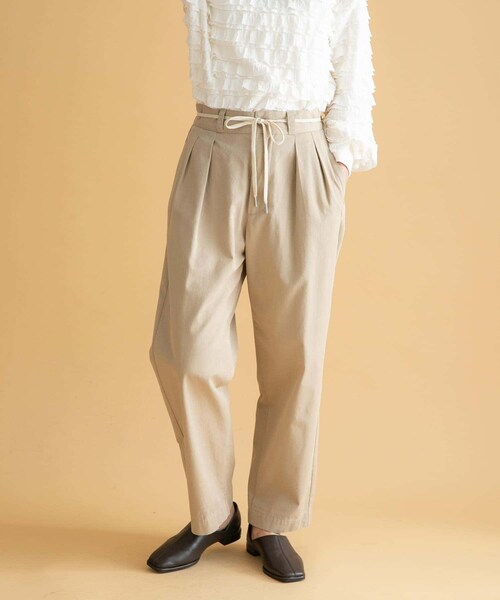 URBAN RESEARCH Sonny Label（アーバンリサーチサニーレーベル）の「3/2WORKS ツータックチノパンツ（チノパンツ・レディース・BEIGE/NAVY・S/M/L）」の6枚目の写真