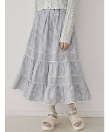 merry jenny | イレギュラーチェックフレアスカート(スカート)