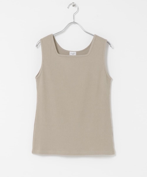 URBAN RESEARCH DOORS（アーバンリサーチドアーズ）の「針抜きテレコスクエアタンクトップ（タンクトップ・レディース・IVORY/BEIGE/BLACK・Free）」の3枚目の写真