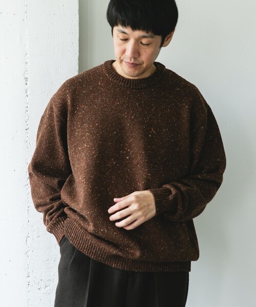 URBAN RESEARCH DOORS(アーバンリサーチドアーズ)の「ウールブレンドネップクルーネックニット(ニット/セーター・メンズ・BEIGE/BROWN/CHARCOAL・M/L)」の19枚目の写真