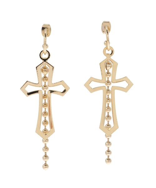 EVRIS（エヴリス）の「CROSS CHAIN ピアス（ピアス（両耳用）・レディース・シルバー/ゴールド・F）」の4枚目の写真