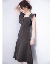 MERCURYDUO | デニムラッフルロングワンピース(ワンピース)