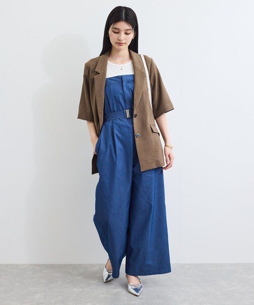 VIS（ビス）の「ベルト付きベアサロペット（サロペット/オーバーオール・レディース・ブラック系/ブルー・F）」の4枚目の写真