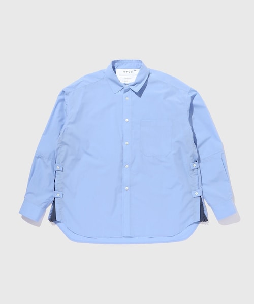 ADAM ET ROPE'（アダムエロペ）の「【KYOU/キョウ】BEAN Switching Balloon Side Pleats Shirt（シャツ/ブラウス・メンズ・ホワイト/サックス・1/2）」の10枚目の写真