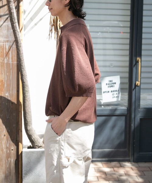 URBAN RESEARCH DOORS(アーバンリサーチドアーズ)の「FORK&SPOON リネンブレンドスキッパーニット(ニット/セーター・メンズ・LIGHTBLUE/BROWN/BLACK・4/5)」の17枚目の写真