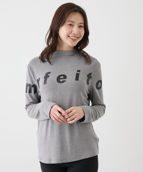 Jayro(ジャイロ)の「ロゴ入りボトルネックプルオーバー(Tシャツ/カットソー・レディース・ブラック/チャコール/グレー/ホワイト系/レッド・F)」の4枚目の写真