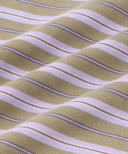ADAM ET ROPE'(アダムエロペ)の「【HOMME girls×FRUIT OF THE LOOM】Striped Long Sleeve Polo(ポロシャツ・レディース・ラベンダー・S)」の13枚目の写真