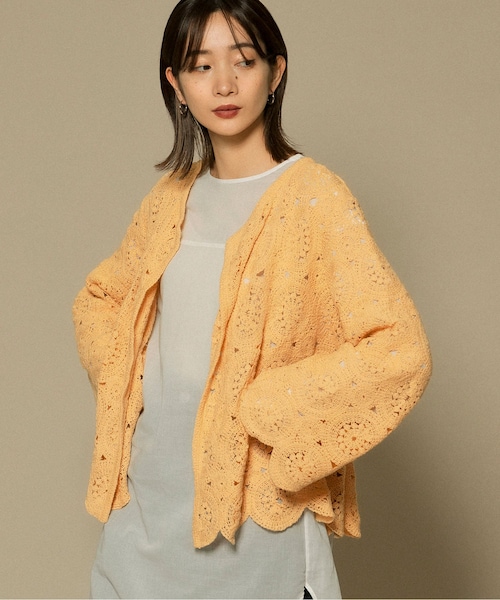 KBF（ケイビーエフ）の「アイレットサークルレースカーディガン（カーディガン/ボレロ・レディース・D.BROWN/IVORY/APRICOT・one）」の3枚目の写真