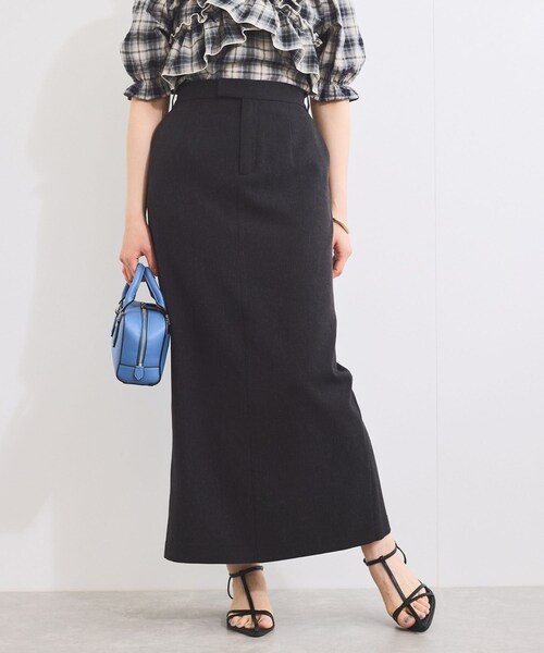 VIS（ビス）の「【セットアップ対応】Iラインスリットスカート（スカート・レディース・チャコール/オフホワイト・M/S）」の13枚目の写真