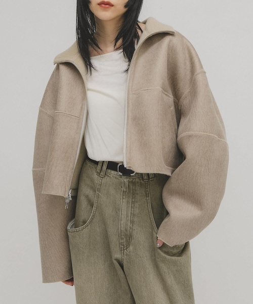 KBF（ケイビーエフ）の「リバーシブルボアジャケット（テーラードジャケット・レディース・BEIGE/BLACK・One）」の19枚目の写真