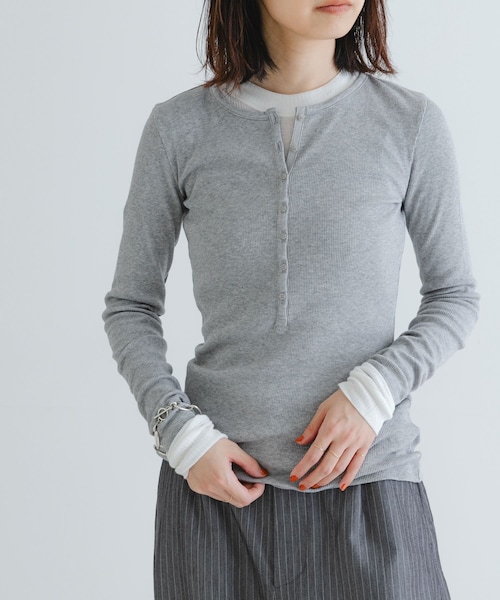 URBAN RESEARCH(アーバンリサーチ)の「NINETY PERCENT ANIS RIB TOP(Tシャツ/カットソー・レディース・LAVENDULA/CHALKWHITE/TAUPE/BLACK・S)」の7枚目の写真