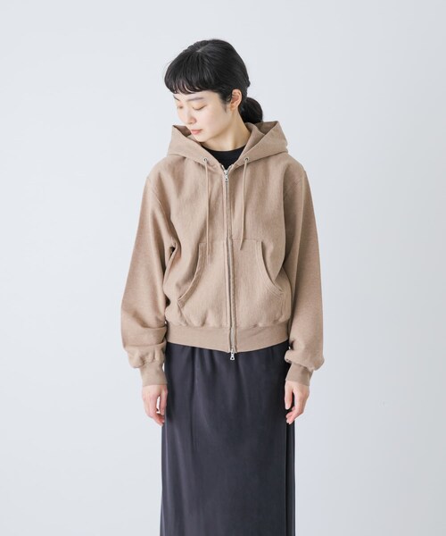 かぐれ(カグレ)の「blurhmsROOTSTOCK THIN-SWEAT HOODIE ZIP(パーカー・レディース・H White/DarkNavy/H Beige・0)」の20枚目の写真