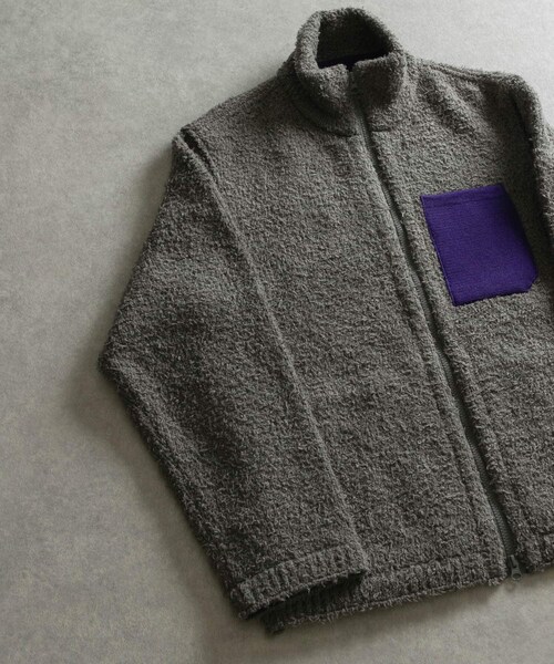 THE GOODLAND MARKET（ザグッドランドマーケット）の「米富繊維　KNIT FLEECE BLOUSON（ブルゾン・メンズ・24ORANGE/12GRAY/41BEIGE/62BLUE・3）」の12枚目の写真