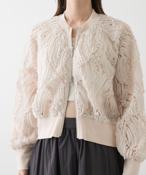 SENSE OF PLACE by URBAN RESEARCH(センスオブプレイスバイアーバンリサーチ)の「コードシシュウブルゾン(ブルゾン・レディース・IVORY/BLACK/BEIGE・one)」の15枚目の写真