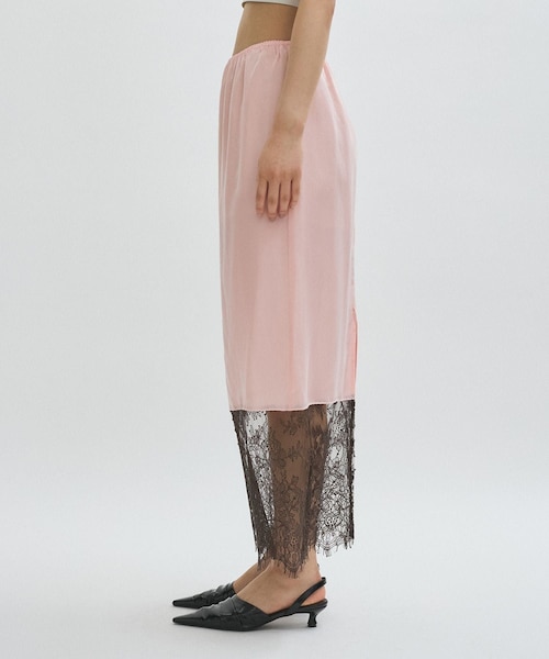 ADAM ET ROPE'（アダムエロペ）の「【EMOELLE】キュプラレースイージースカート（スカート・レディース・ダークブラウン/ピンク・F）」の19枚目の写真