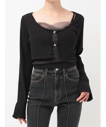 EATME | チュールドッキングキャミリブTOPセット(Tシャツ/カットソー)