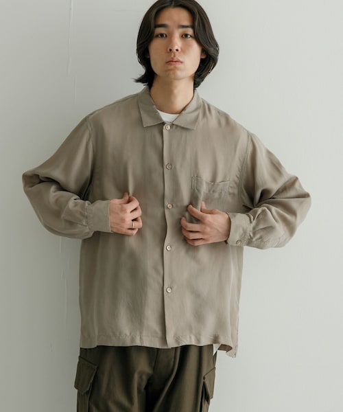URBAN RESEARCH（アーバンリサーチ）の「CUPRO FIBRIL BOX SHIRTS（シャツ/ブラウス・メンズ・GREGE/NAVY・M/L）」の4枚目の写真