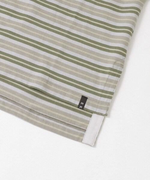 EKAL（エカル）の「ネイチャーボーダープルオーバー（Tシャツ/カットソー・レディース・MILK WHITE/MOSS KHAKI・one）」の20枚目の写真