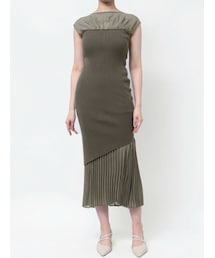 LAGUNAMOON | シフォンプリーツニットドッキングワンピース(ワンピース)