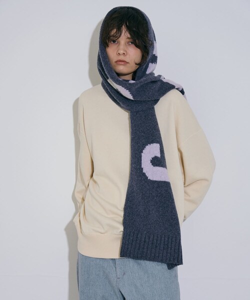 THE GOODLAND MARKET（ザグッドランドマーケット）の「cwtch　RWS Recycle Wool Scarf（マフラー・レディース・LGgray/black/mocha/L.Gray/LGcitron・one）」の16枚目の写真
