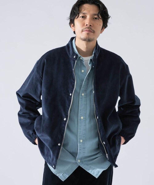 ZIPスタンドカラーコーデュロイジャケット『セットアップ対応』