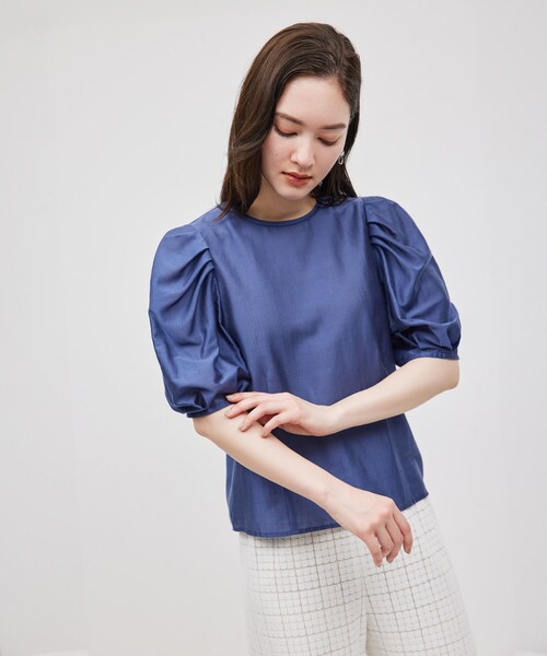 ROPE'（ロペ）の「【新色追加】【洗える】カールマイヤーパフスリーブブラウス【雑誌/メディア掲載】（シャツ/ブラウス・レディース・ホワイト/ブルー/ピンク/ブラック/ベージュ/ブルー系・F）」の18枚目の写真
