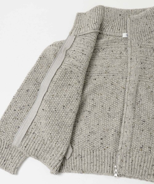 URBAN RESEARCH Sonny Label（アーバンリサーチサニーレーベル）の「ウールネップジップニットブルゾン（ブルゾン・レディース・アイボリー/グレー・Free）」の9枚目の写真