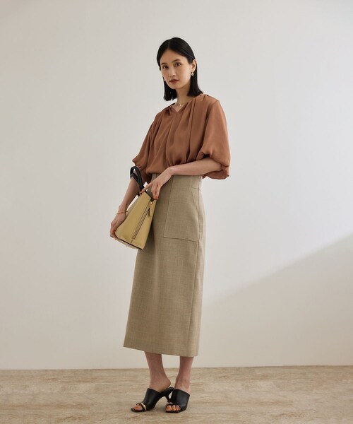ROPE'（ロペ）の「楊柳スキッパーブラウス/イージーケア（シャツ/ブラウス・レディース・ブラック/レンガ・F）」の22枚目の写真