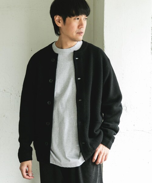URBAN RESEARCH DOORS(アーバンリサーチドアーズ)の「ハミルトンウールガーターカーディガン(カーディガン/ボレロ・メンズ・GRAY/DARK RED/BLACK・M/L/XL)」の9枚目の写真