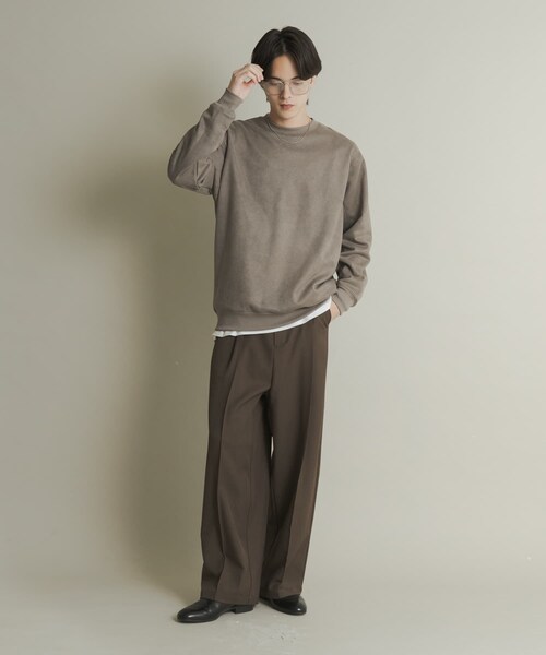 SENSE OF PLACE by URBAN RESEARCH（センスオブプレイスバイアーバンリサーチ）の「フェイクスエードクルーネックスウェット（スウェット・メンズ・GRAY/CHARCOAL/D.BROWN/GREIGE・M/L）」の12枚目の写真