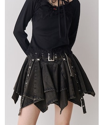 jouetie | アシメヘムデニムミニスカート(デニムスカート)