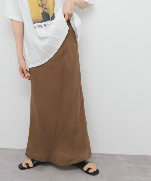 KBF（ケイビーエフ）の「シアーナロースカート（スカート・レディース・BLACK/YELLOW BEG/BROWN・one）」の14枚目の写真