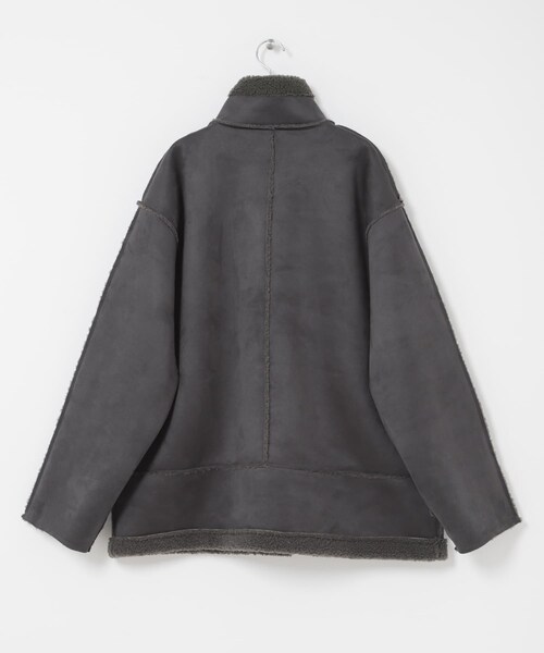 SENSE OF PLACE by URBAN RESEARCH（センスオブプレイスバイアーバンリサーチ）の「フェイクムートンスタンドジャケット（ムートンコート・レディース・BROWN/CHARCOAL/IVORY・One）」の20枚目の写真