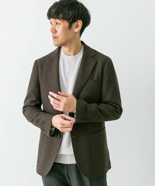 URBAN RESEARCH DOORS（アーバンリサーチドアーズ）の「『イージーケア』LIFE STYLE TAILOR　バーズアイストレッチジャケット（その他アウター・メンズ・BROWN/NAVY・44/46/48/50）」の8枚目の写真